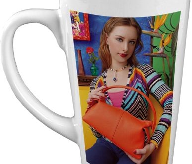 Caneca de Cerâmica Cônica Grande Branca para Sublimação