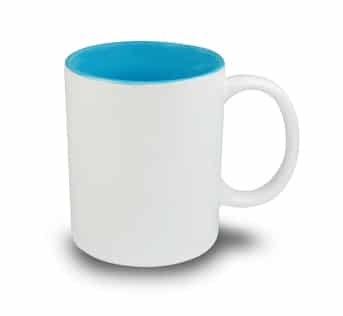 Caneca de Cerâmica Branca com Interior Azul para Sublimação