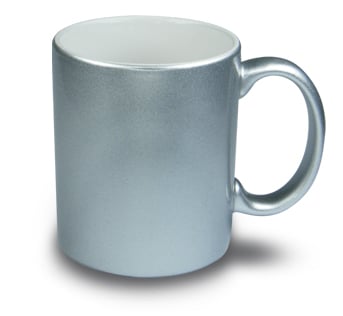 Caneca de Cerâmica Prateada para Sublimação